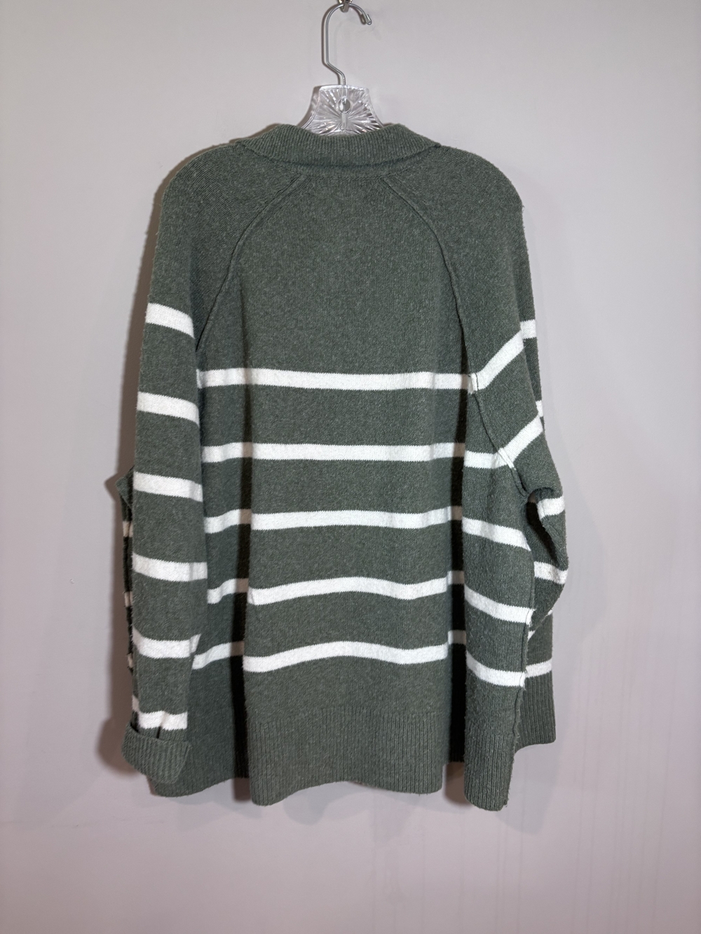 Aerie unREAL Striped Polo Oversized Sweater in Olive Size XXS - Picture 3 of 8